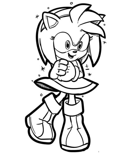 Smiling Amy Rose Coloring Page Free Printable Coloring Pages For Kids