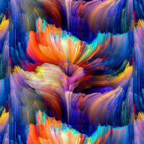 Abstract Color Flowers Multi Digital Print Abstract Art Journal
