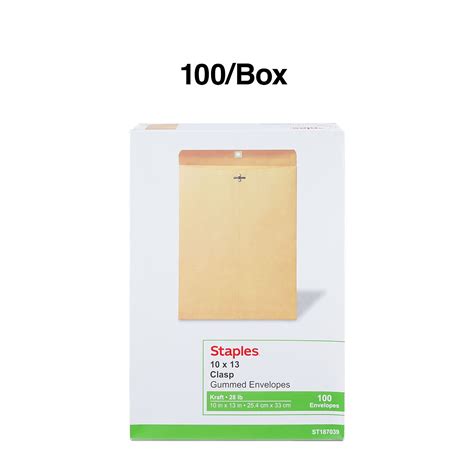 Staples Clasp And Moistenable Glue Catalog Envelopes 10l X 13h Brown