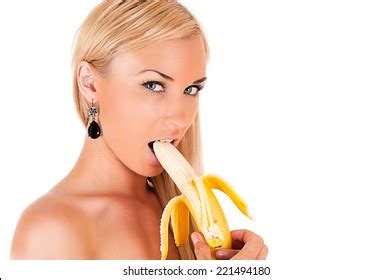 Beautiful Blond Woman Sexy Eats Banana Stock Photo 221494180 Shutterstock