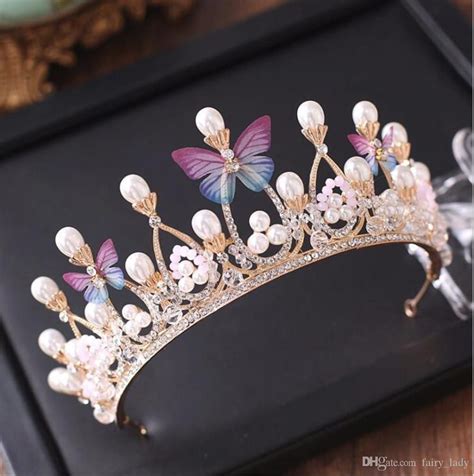 Princess Gold Color Wedding Crowns And Tiaras 2018 Pearls Crystal Beads