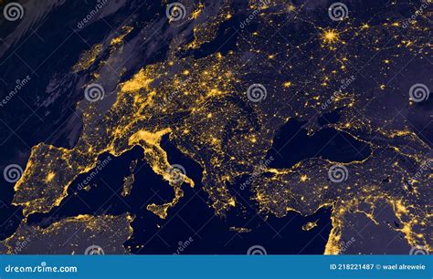 Europe Lights At Night From Space Elements Of This Image Are Furnished