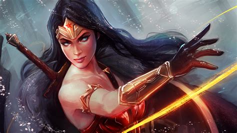 3840x2160 Black Hair Blue Eyes Woman Warrior Wonder Woman Girl Long Hair Dc Comics