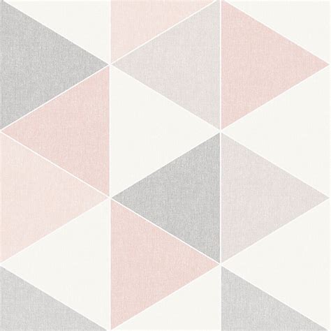 Pink Grey Scandi Geo Triangles Wallpaper Arthouse 908204 New Ebay