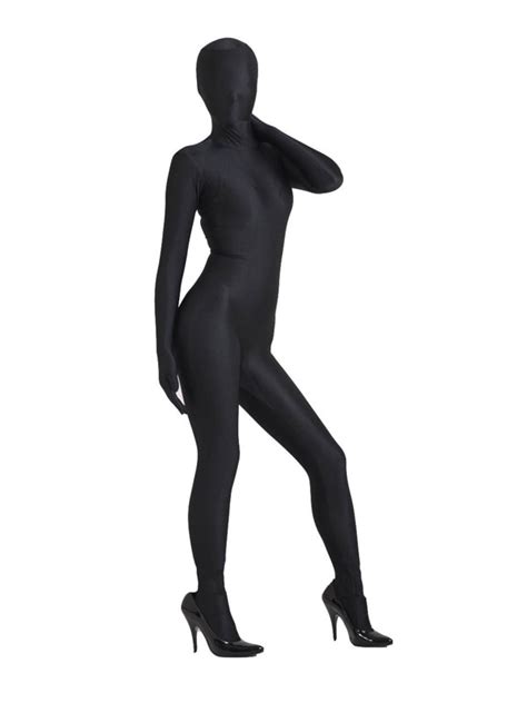 black lycra spandex full bodysuit zentai second skin suit in holidays costumes from novelty