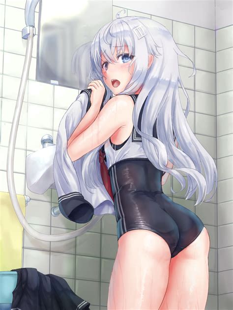 Em S Hibiki Kancolle Ro 500 Kancolle Kantai Collection Silver Hair Commentary Request