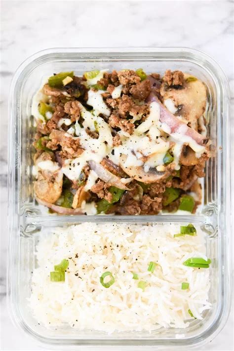 Add beef to skillet, and sprinkle with remaining 1/4 tsp. Philly Cheesesteak Meal Prep - Meal Plan Addict (With ...