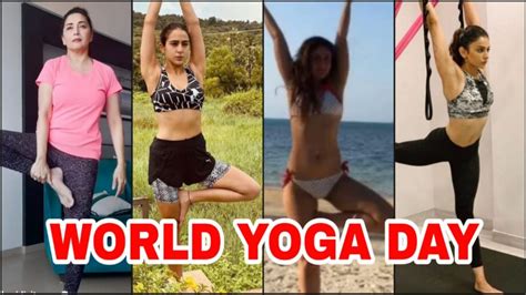 Yoga Day Special Kareena Kapoor Sara Ali Khan Madhuri Dixit And Rakul Preet Flaunt Their