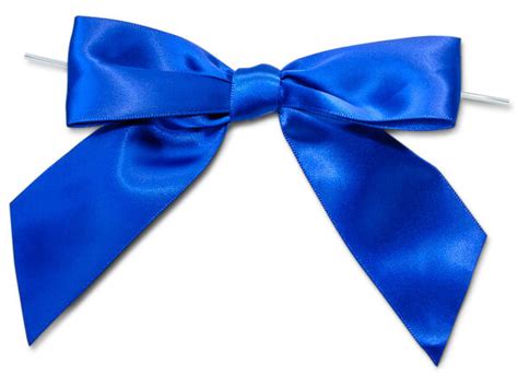 5 Royal Blue Pre Tied Satin Gift Bows With Twist Ties 12 Pack