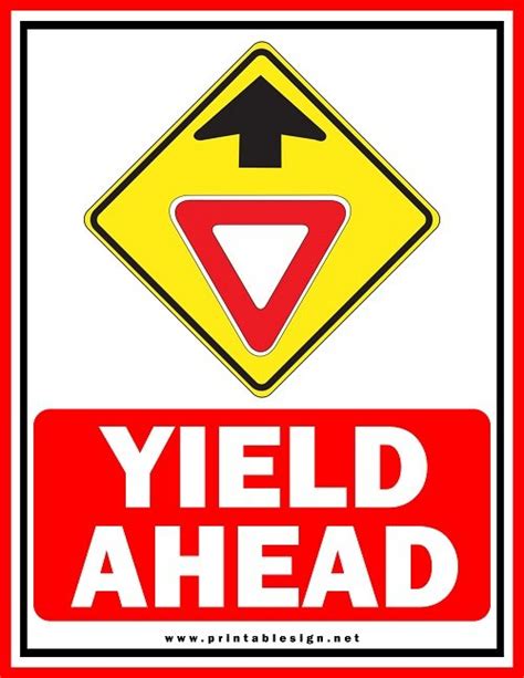 Yield Ahead Sign Template Free Download