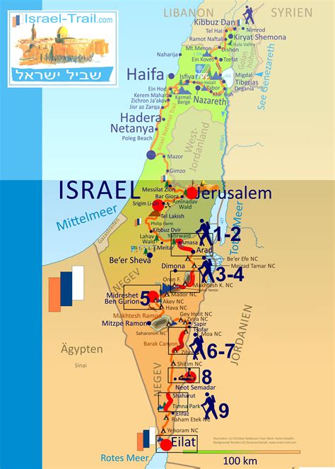 Landkarte Mideasttours Der Israel National Trail