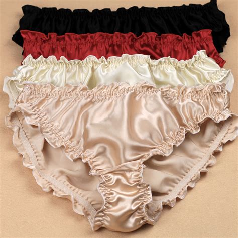 Buy 3pcslot Quality Womens Silk Panties Ruffle Crepe