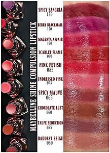Maybelline Color Sensational Shine Compulsion Lipstick Swatches