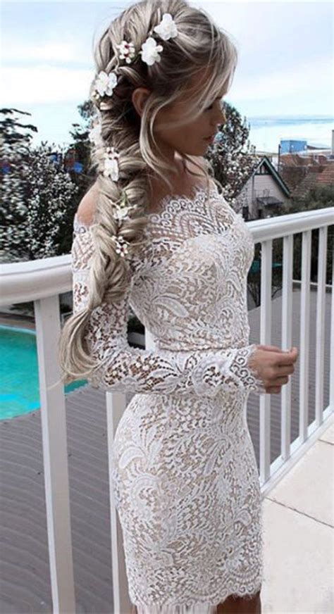 White Lace Homecoming Dress For Teenssexy Short Prom Dresses For Girl Simidress