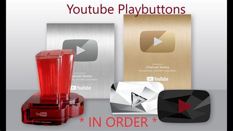 All Youtube Play Buttons In Order Youtube