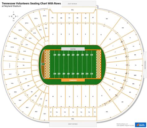 Tennessee Volunteers Stadium Seating Chart Elcho Table