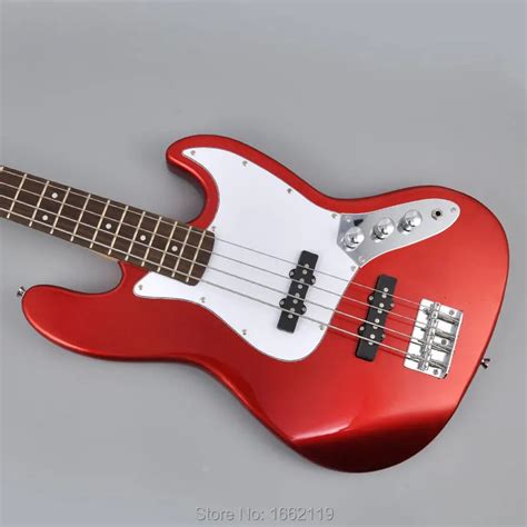 2016 New 4 Strings Jazz Bass Guitar Metal Red Color Basswood Body
