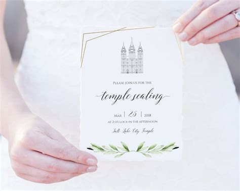 Lds Temple Sealing Insert Card Lds Wedding Invitation Etsy Lds