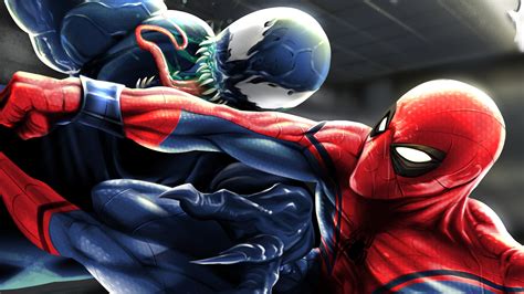 Spiderman And Venom Art Wallpaperhd Superheroes Wallpapers4k