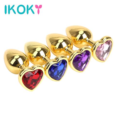 Buy Ikoky Anal Plug Jewelry Crystal Heart Shaped Metal