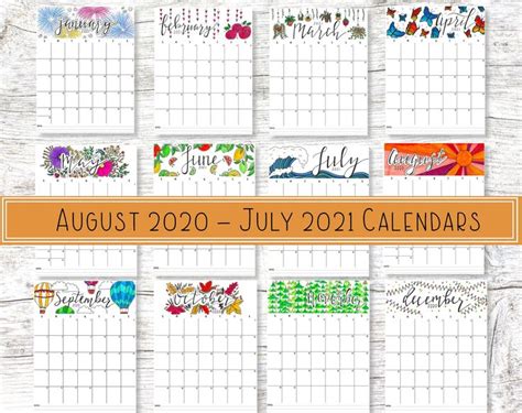 Printable Calendar 2021 Desk Calendar Printable School Etsy In 2021