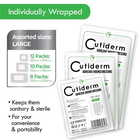 Pack Of 30 Large Cutiderm Assorted Adhesive Sterile Wound Dressings