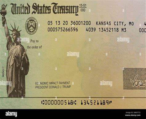 A Close Up Of A United States Treasury Blank Check Payment For