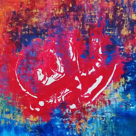 Buy Abstract Lovers Heart Handmade Painting By Rahat Kazmi Codeart