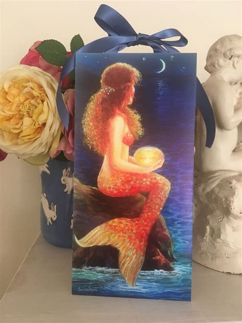 Moon And Mermaid Art Print Mermaid Art Mermaid Wall Decor Etsy