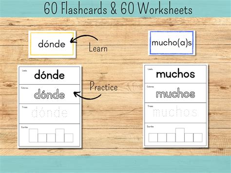 Spanish Worksheets Spanish Sight Words Kindergarten Spanish Etsy
