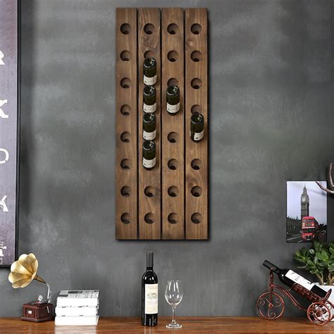 508 Solid Wood Wall Wine Rack For 32 Bottles Homary