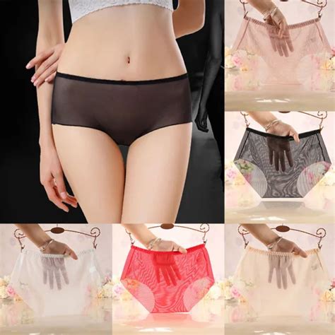 Womens Briefs Sexy Mesh See Through Sheer Panties Lingerie Knickers Underwear Au Eur 436