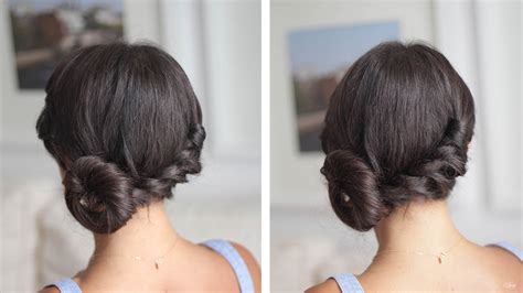 Cute hairstyles for medium length hair like this are super versatile. Easy Twisted Side Bun - YouTube