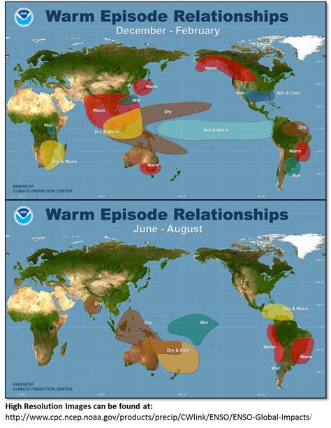 Climate Prediction Center El Niño Temperature And Precipitation Patterns