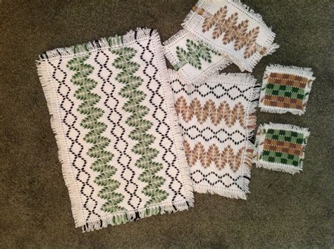 Pine Needles Placemats And Napkin Rings Checkerboard Coasters