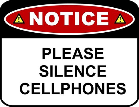 Notice Please Silence Cellphones 11 Inch By 95 Inch Laminated Funny