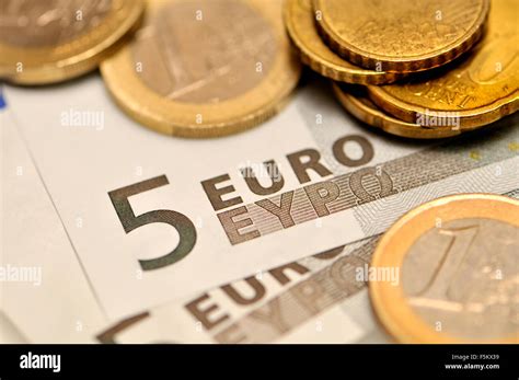 Euro Notes And Coins Stock Photo Alamy