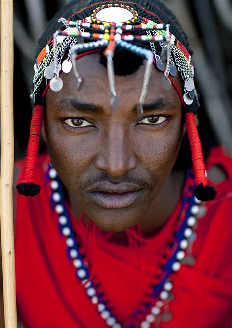 Portrait Of A Maasai Tribe Man With A Beaded Headwear Rif Flickr