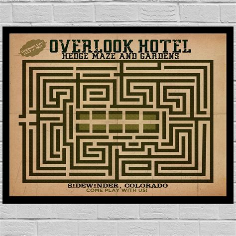 the shining overlook hotel original hedge maze poster art etsy uk