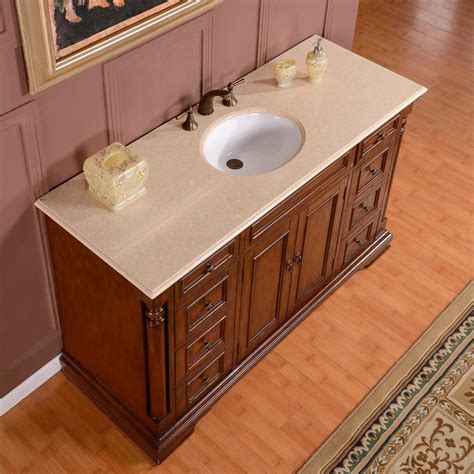 Silkroad Exclusive 58 Single Sink Cabinet Bathroom Vanity Set