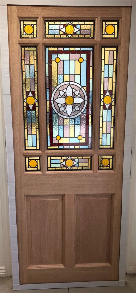 External Downham Stained Glass Door Hardwood Mandt Geleta Doors