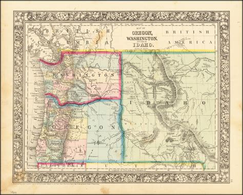 Map Of Oregon Washington And Part Of Idaho First Appearance Of Idaho