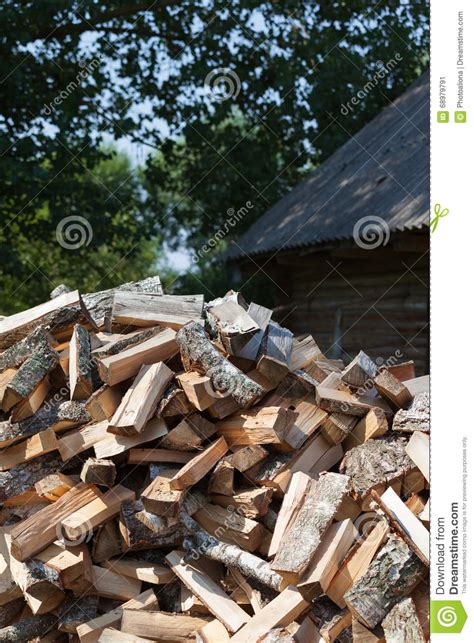 Pile Of Firewood In The Country Stock Image Image Of Plank Material