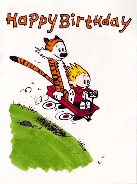 Calvin And Hobbes Happy Birthday Vintage Happy Birthday Funny Punny