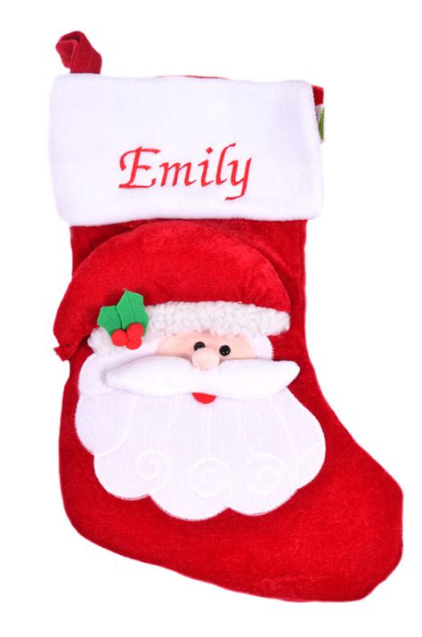 Santa Claus Redwhite Christmas Stocking The Embroidery Hut The
