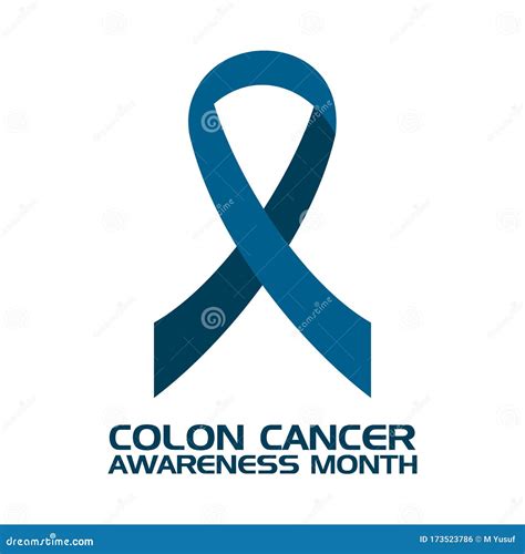 Colon Cancer Awareness Month Realistic Blue Vector Image Stock Vector