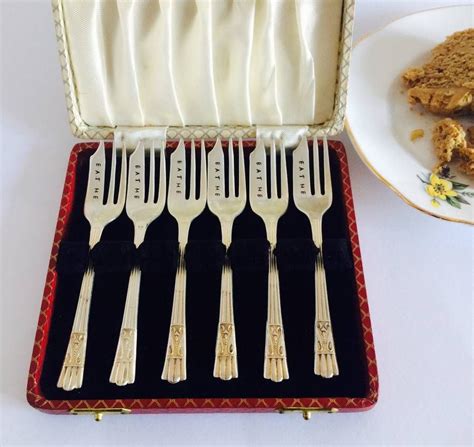 Are You Interested In Our Silverplated Cake Fork Set Handstamped Eat Me