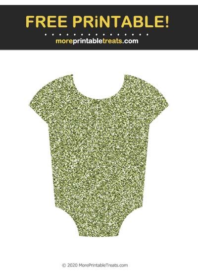 Olive Green Glittery Baby Onesie Cut Out