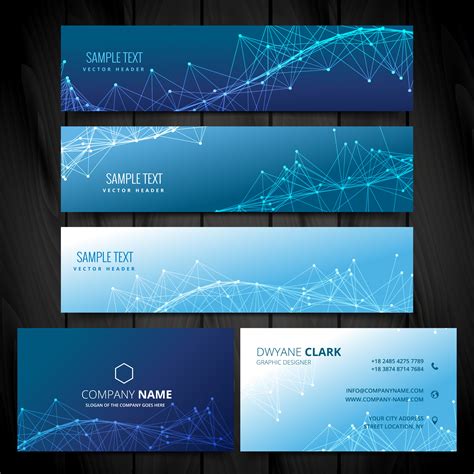 Business Card And Web Banners Collection Vector Download Free Vector