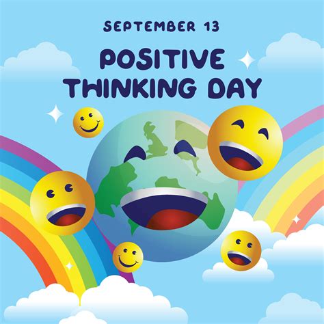 Positive Thinking Day Design Template Good For Celebration Usage Smile